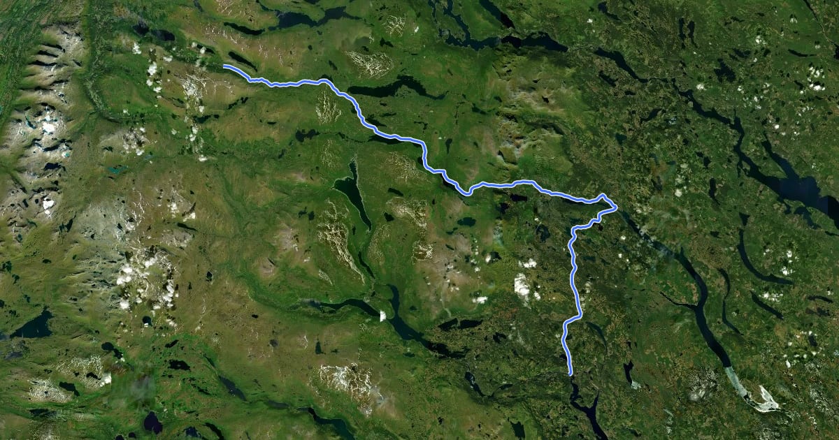 Маршрут Sverigeleden (7) на спутниковом снимке