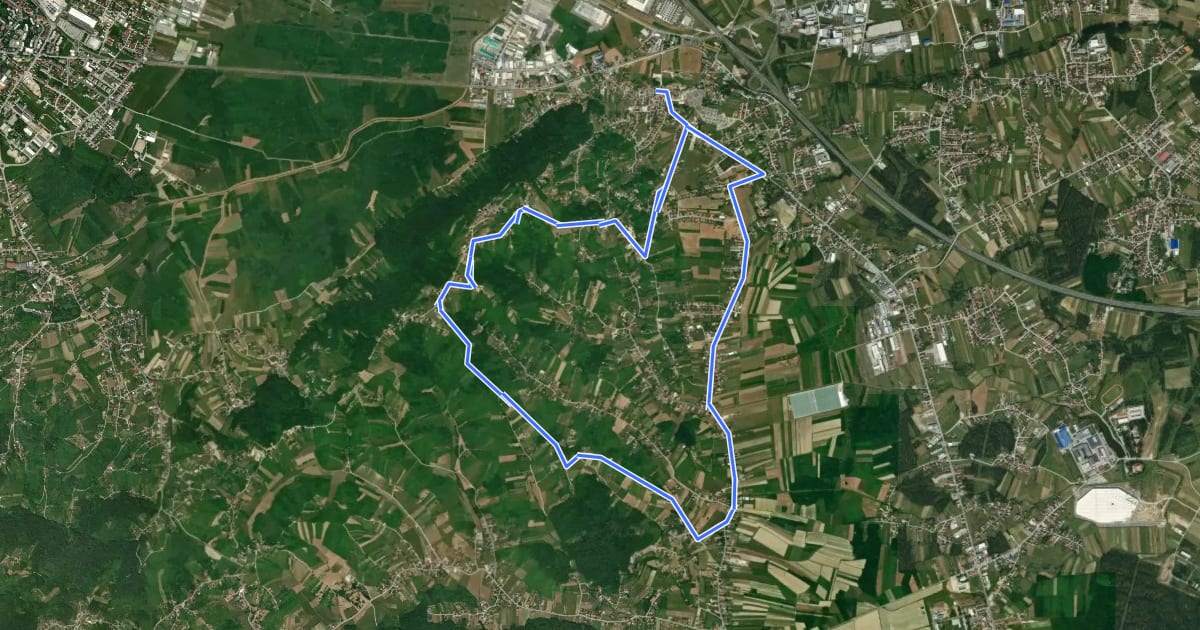 Маршрут Svetonedeljskim bregima - MTB ruta 1 на спутниковом снимке