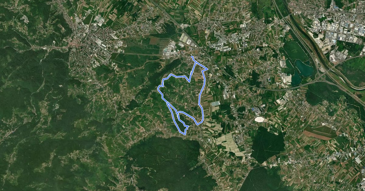 Маршрут Svetonedeljskim bregima - MTB ruta 2 на спутниковом снимке