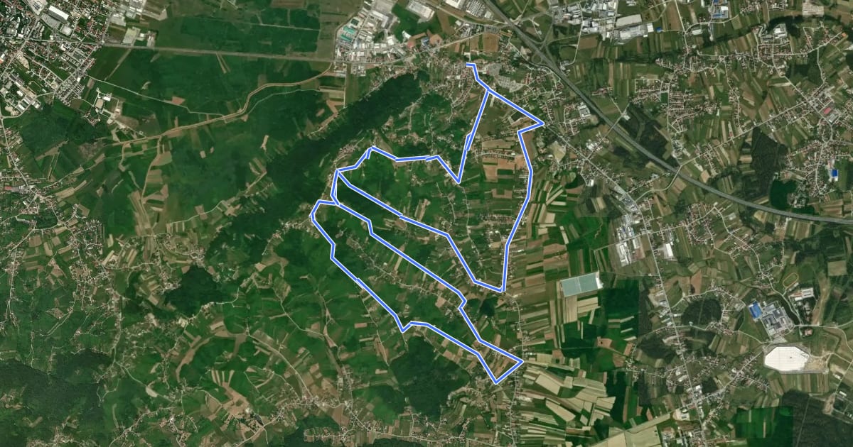 Маршрут Svetonedeljskim bregima - MTB ruta 3 на спутниковом снимке