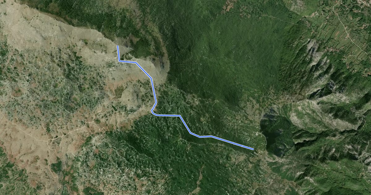 Маршрут Svilaja preko badnja на спутниковом снимке