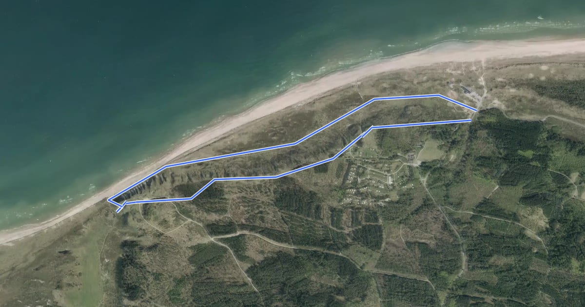 Маршрут Svinkløv Hjertesti, Rød rute на спутниковом снимке