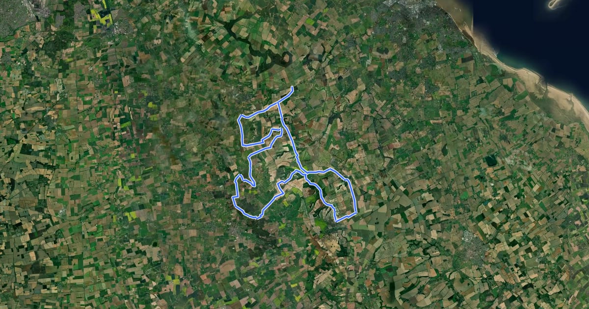Маршрут Swallow, Rothwell, Binbrook, Walesby Top loop на спутниковом снимке