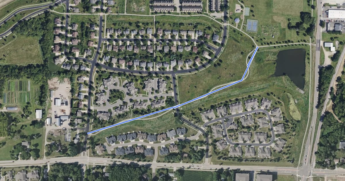 Маршрут Swan Creek Greenway на спутниковом снимке