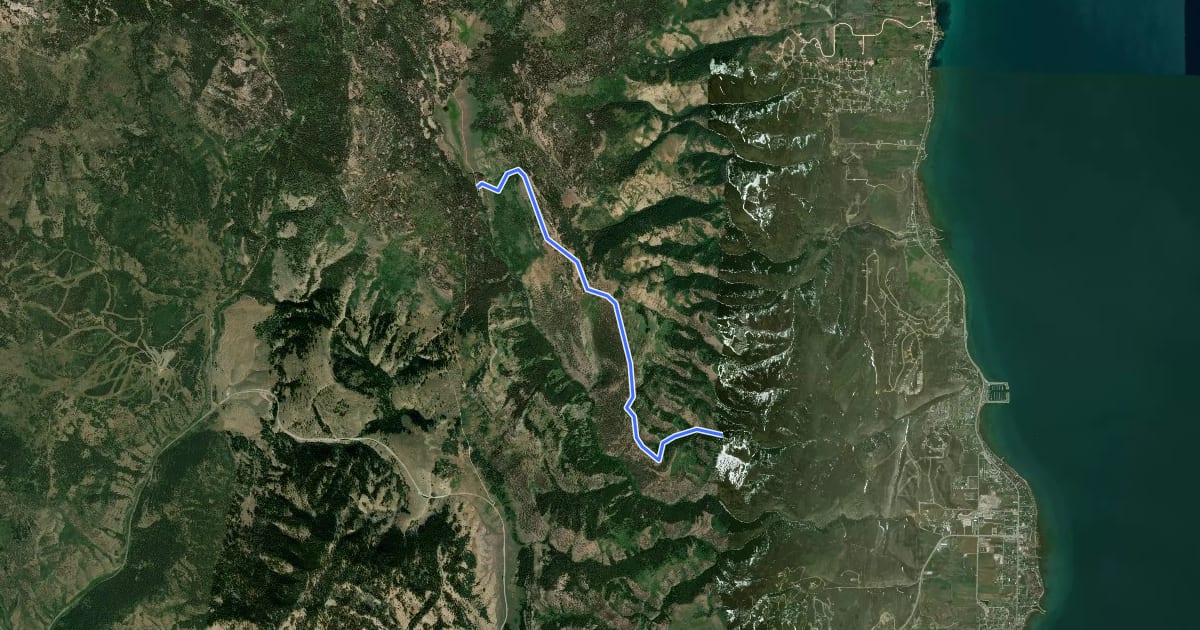Маршрут Swan Peak Trail на спутниковом снимке