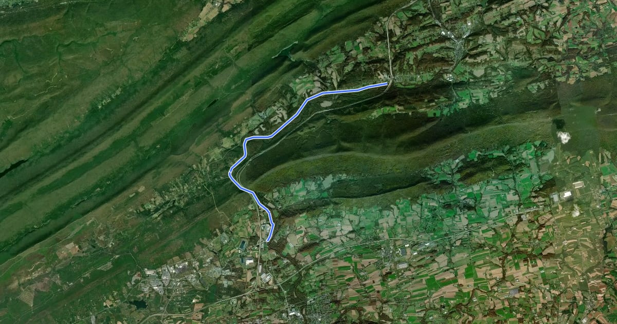Маршрут Swatara Rail Trail на спутниковом снимке