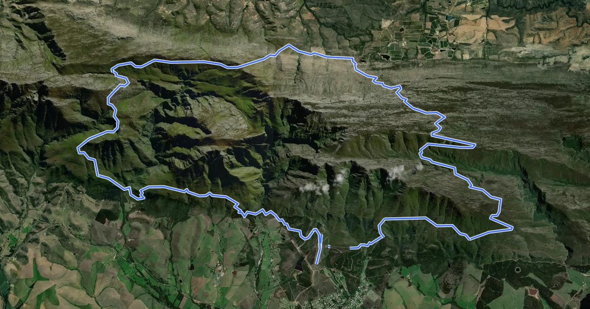 Маршрут Swellendam Hiking Trail (5 days via Kruispad) на спутниковом снимке