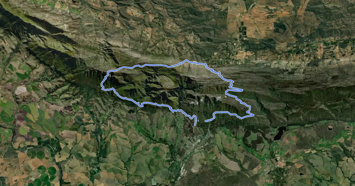 Маршрут Swellendam Hiking Trail (5 days via Vensterbank) на спутниковом снимке