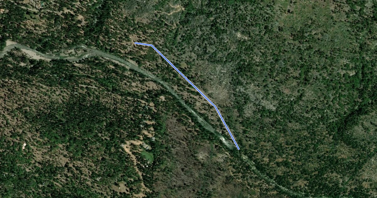 Маршрут Swinging Bridge Trail на спутниковом снимке