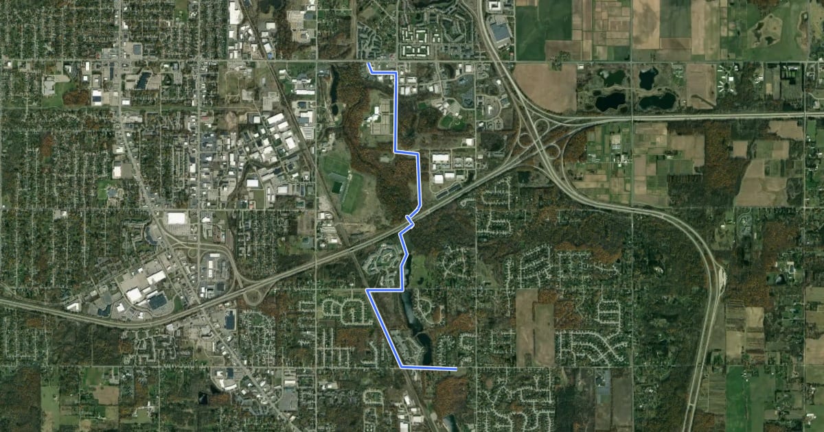 Маршрут Sycamore Trail на спутниковом снимке