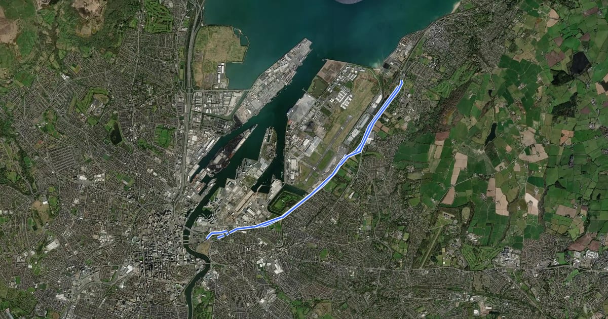 Маршрут Sydenham bypass на спутниковом снимке
