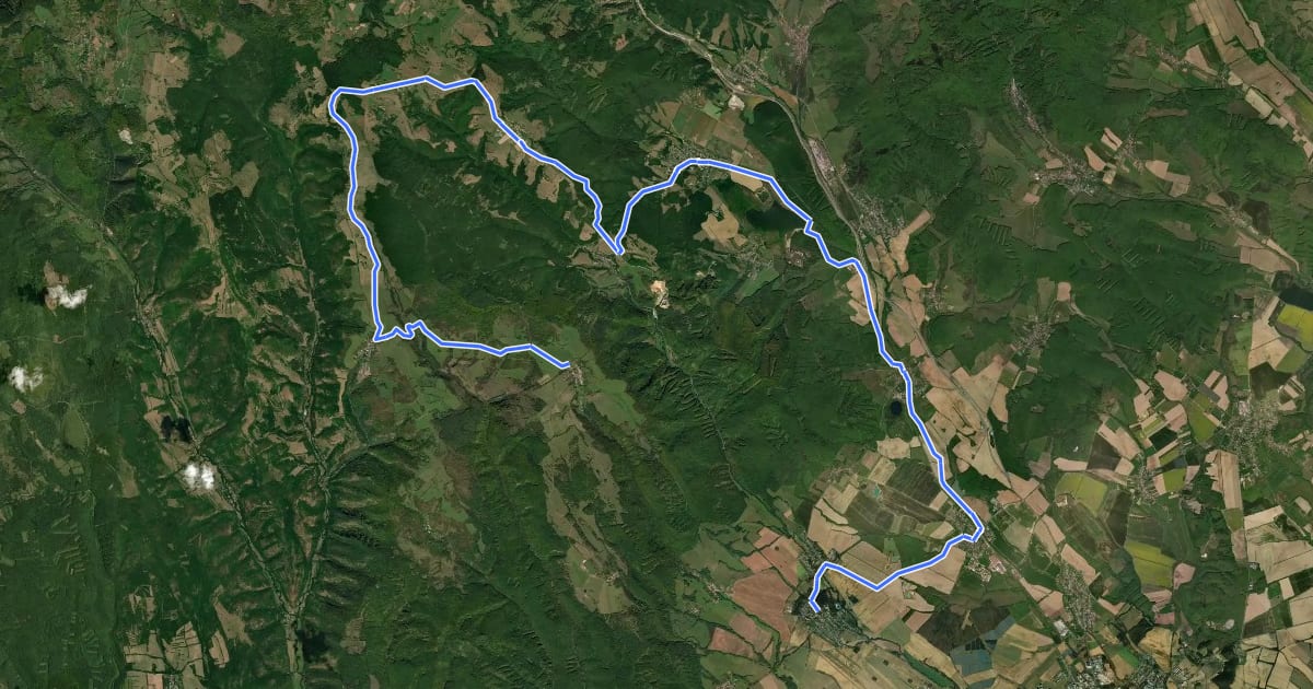 Маршрут SZ cyklookruh mesta Lučenec на спутниковом снимке