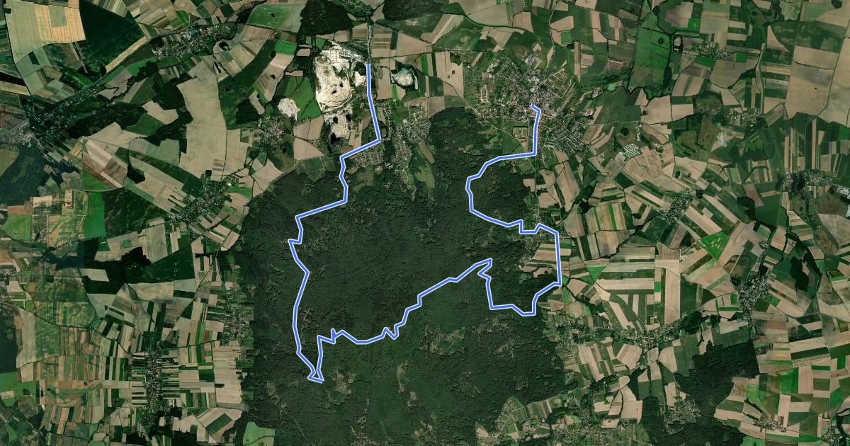 Маршрут Szlak archeologiczny przez Ślężę на спутниковом снимке