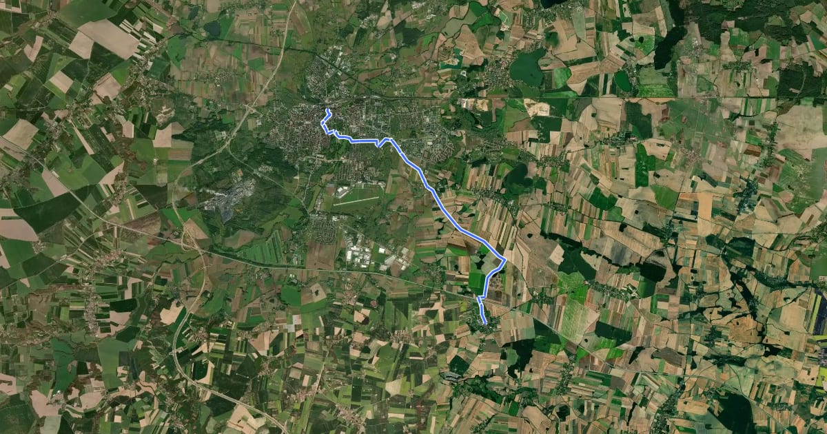 Маршрут Szlak Bitwy 1241 r. на спутниковом снимке