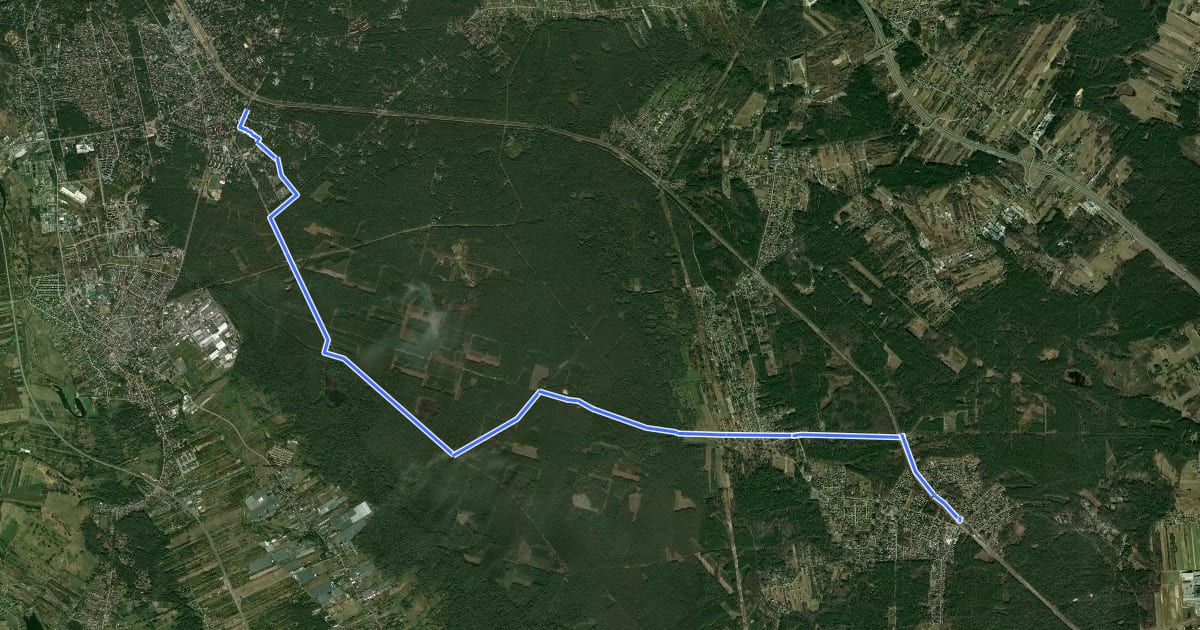 Маршрут Szlak Borów Nadwiślańskich на спутниковом снимке