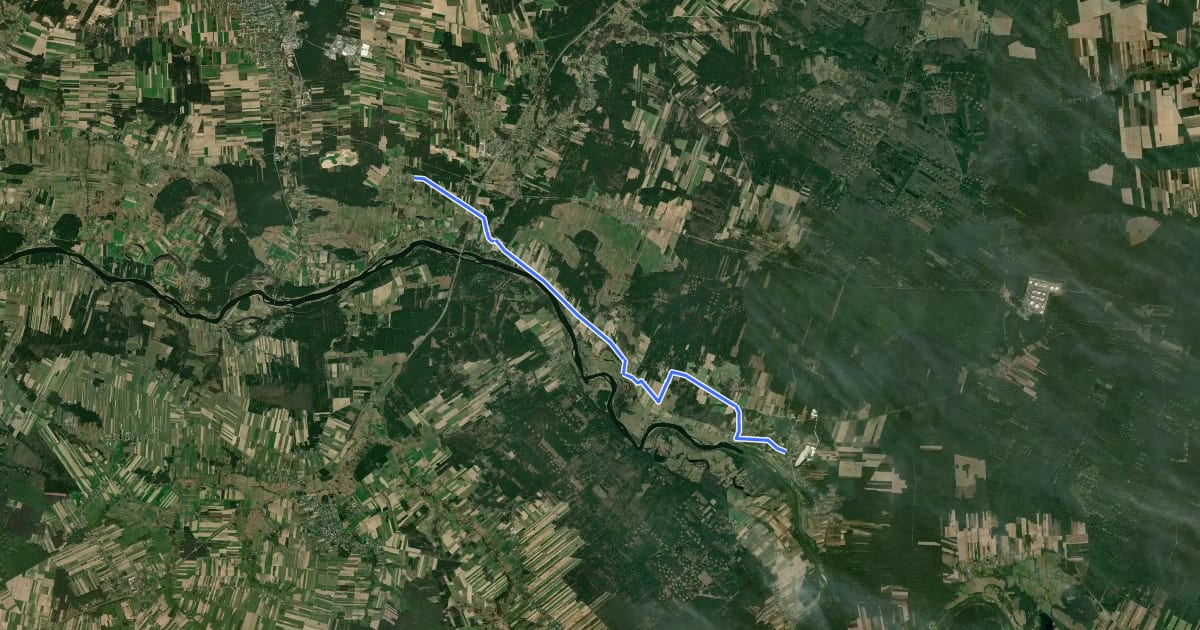 Маршрут Szlak Bunkrów на спутниковом снимке