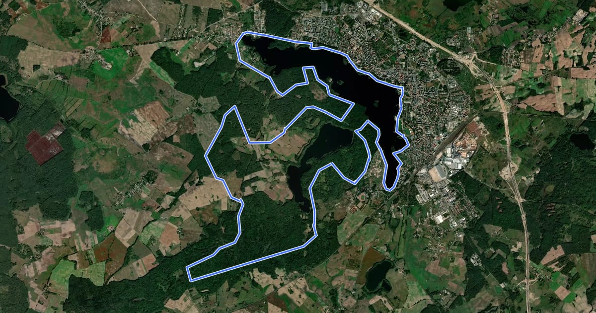 Маршрут Szlak Bunkrów Szczecineckich на спутниковом снимке