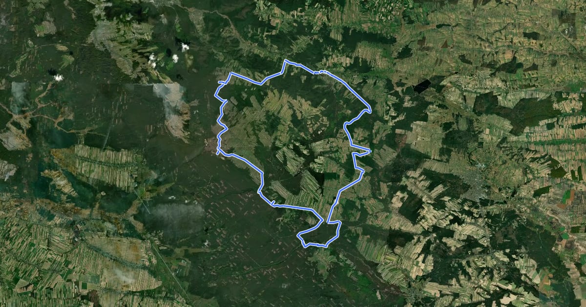 Маршрут Szlak geoturystyczny Roztocza Środkowego на спутниковом снимке