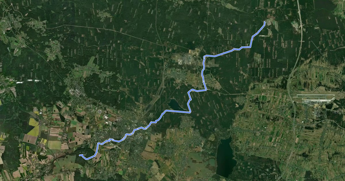 Маршрут Szlak Gwarków на спутниковом снимке