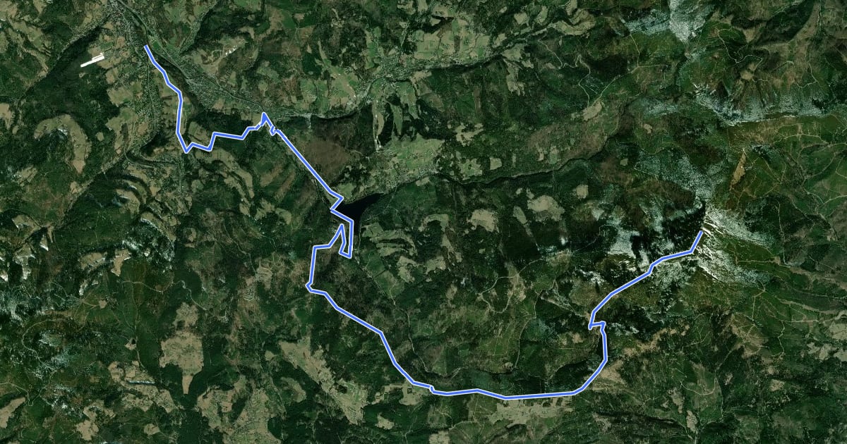 Маршрут Szlak Habsburgów на спутниковом снимке