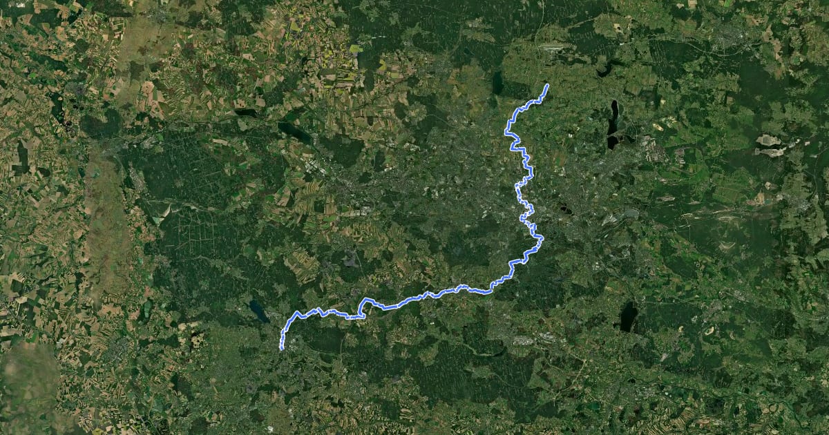 Маршрут Szlak Historii Górnictwa Górnośląskiego на спутниковом снимке