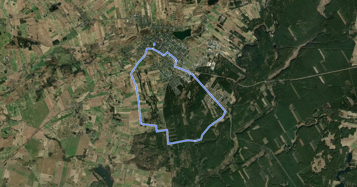 Маршрут Szlak Jagielloński 1410 на спутниковом снимке