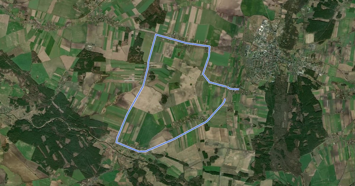 Маршрут Szlak Jastrząb на спутниковом снимке