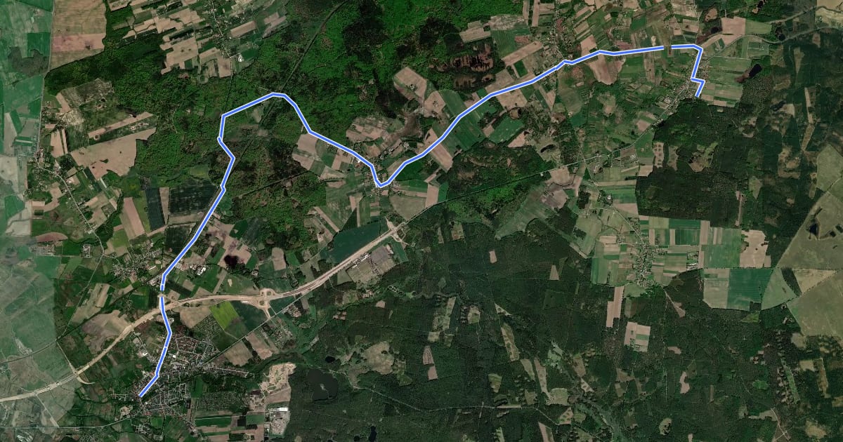 Маршрут Szlak karniszewickiego arboretum (zielony) на спутниковом снимке