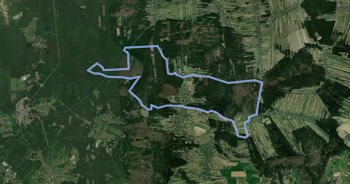 Маршрут Szlak Kordonów Granicznych на спутниковом снимке