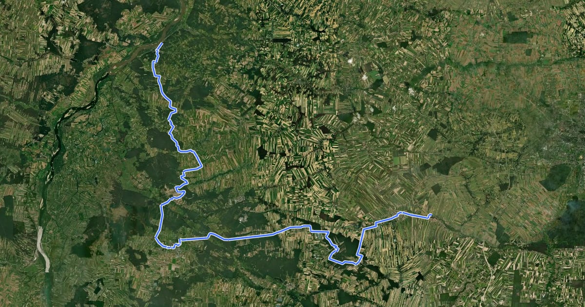 Маршрут Szlak korpusu generała Sierawskiego на спутниковом снимке