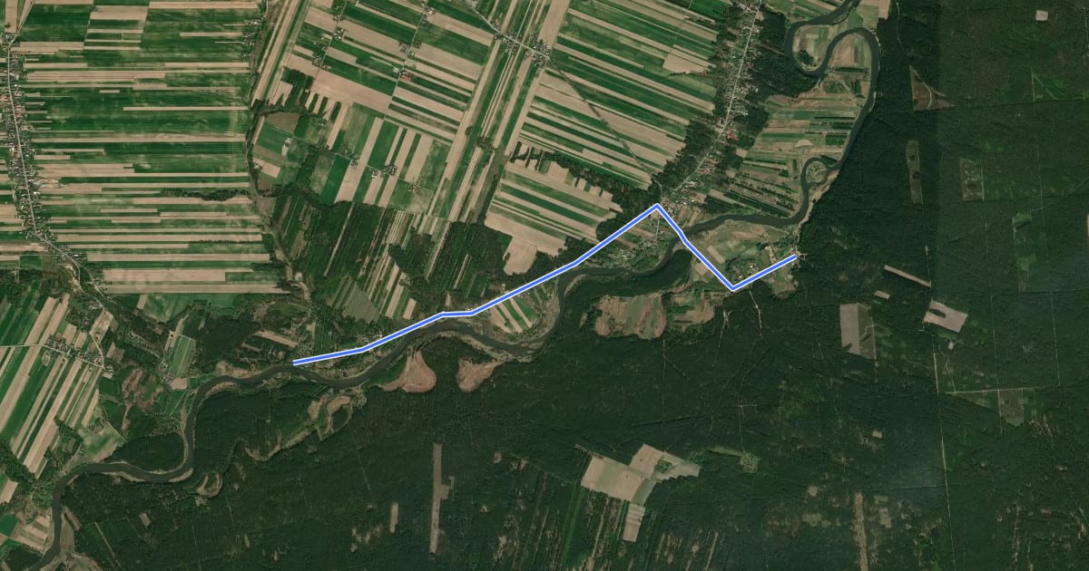 Маршрут Szlak Kurhanów Książęcych на спутниковом снимке