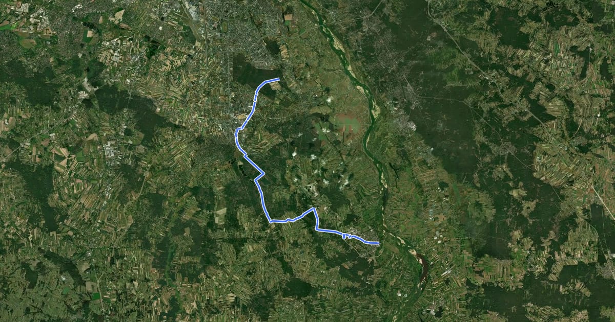 Маршрут Szlak Lasów Chojnowskich на спутниковом снимке