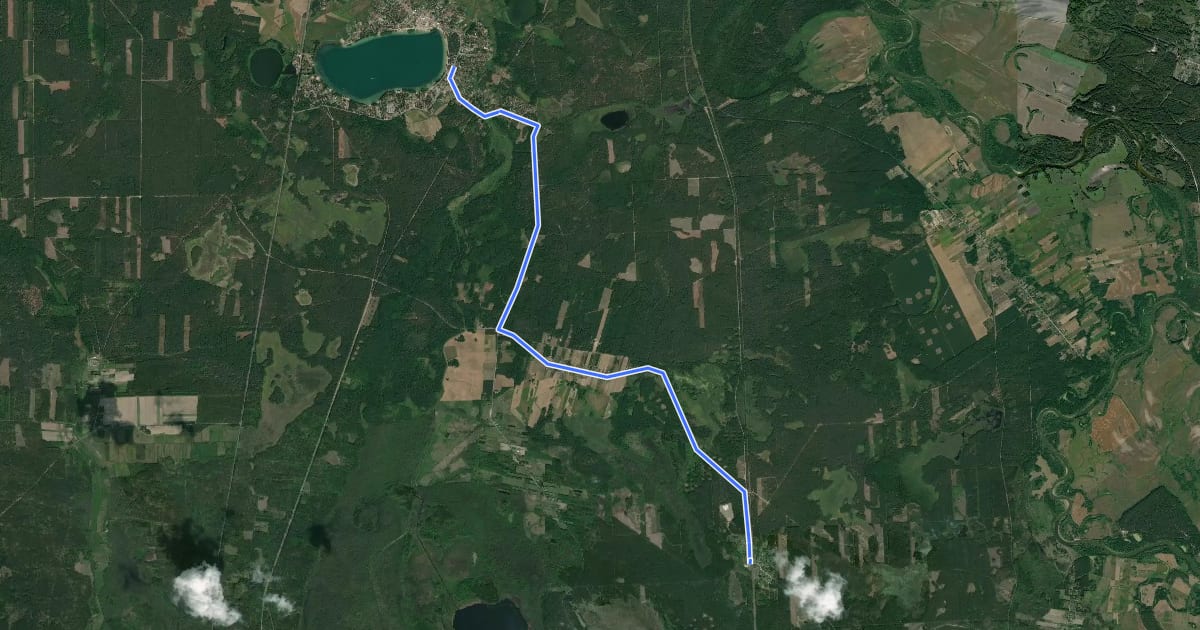 Маршрут Szlak Lasów Sobiborskich на спутниковом снимке