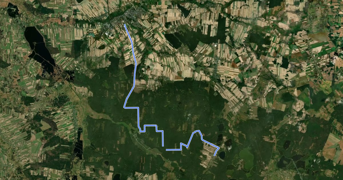 Маршрут Szlak Leśny на спутниковом снимке