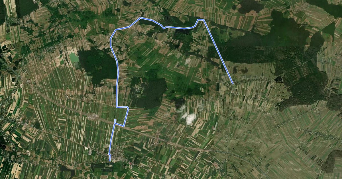 Маршрут Szlak północny Gminy Markuszów на спутниковом снимке