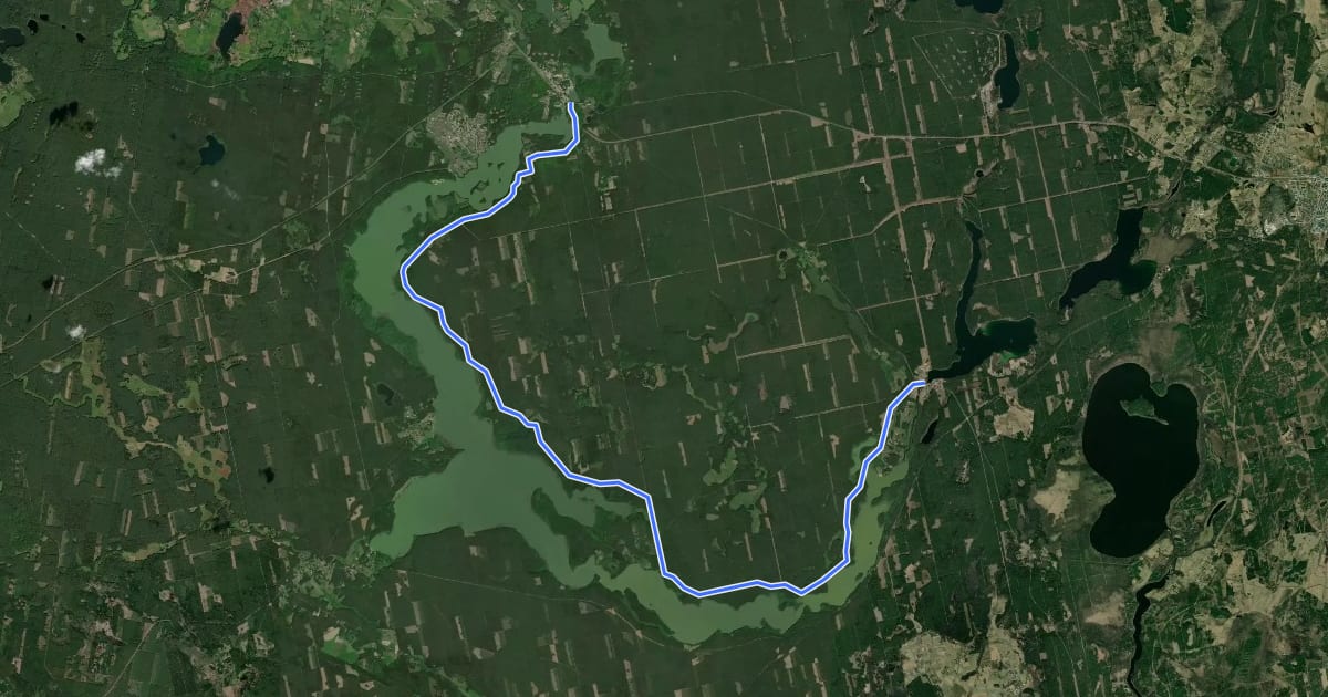 Маршрут Szlak Puszczą Piską на спутниковом снимке