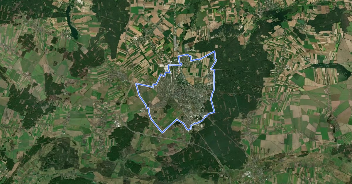 Маршрут Szlak Rowerowy - Dookoła Leszna на спутниковом снимке