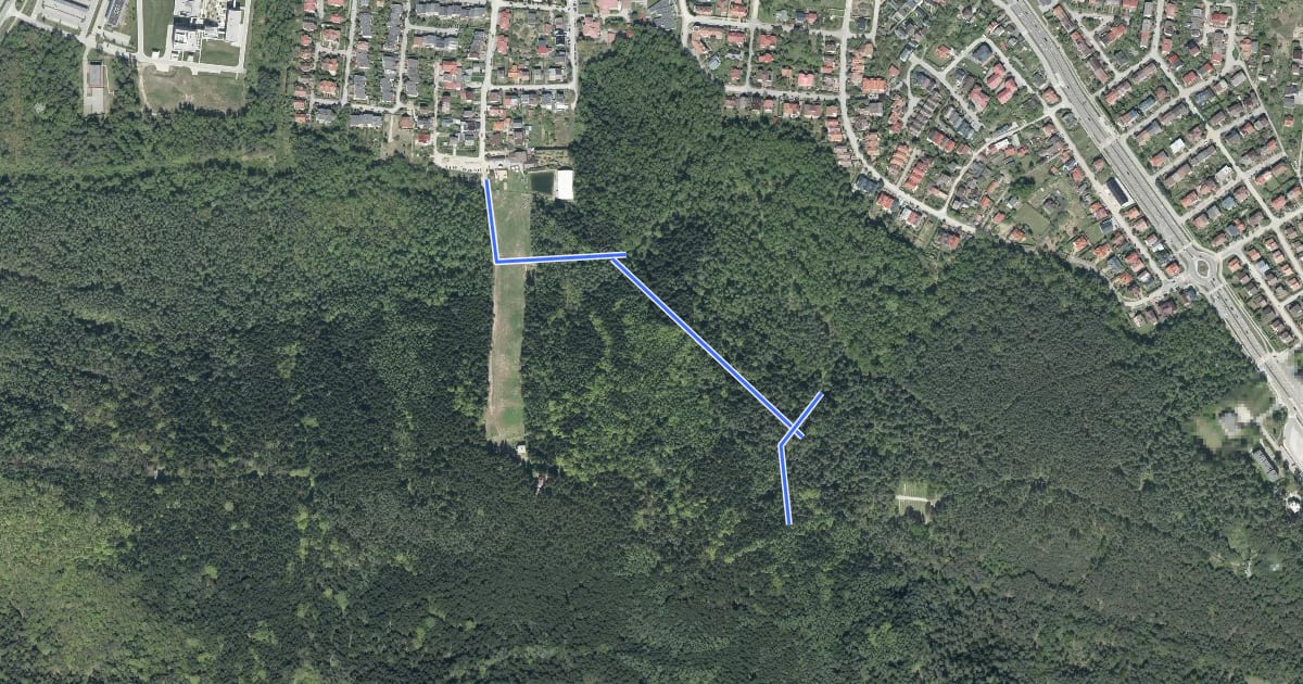 Маршрут Szlak rowerowy - Downhill Kielce на спутниковом снимке