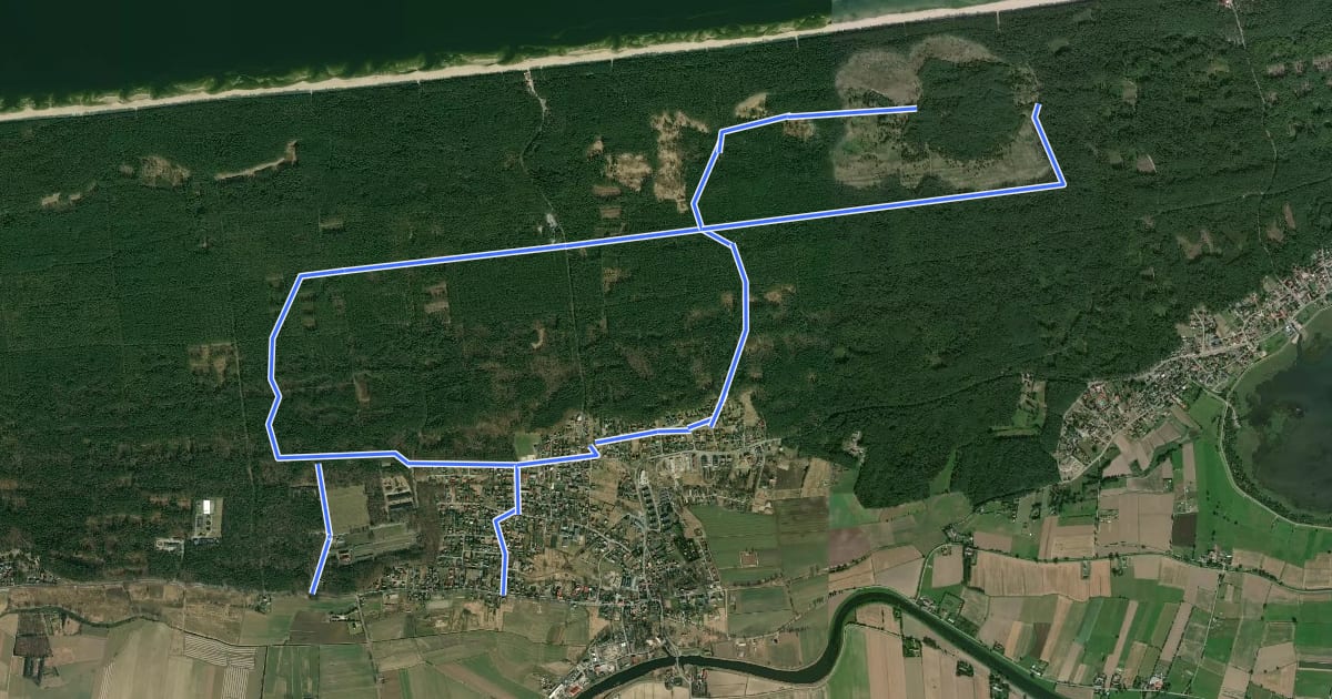 Маршрут Szlak Rowerowy Kormoranów Gminy Sztutowo на спутниковом снимке