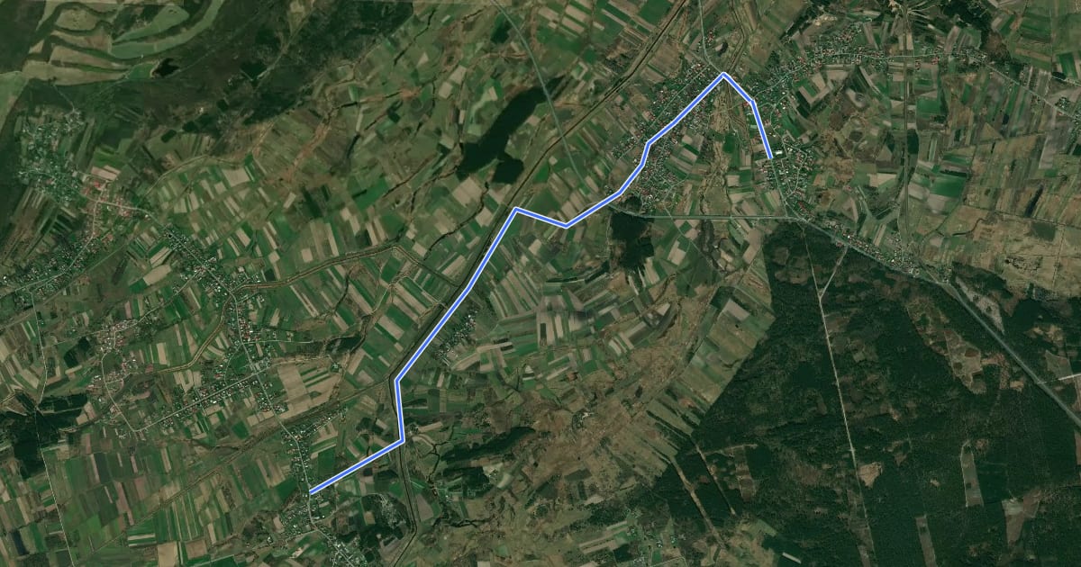 Маршрут Szlak rowerowy Nowej Dęby Jadachy-Ślęzaki на спутниковом снимке
