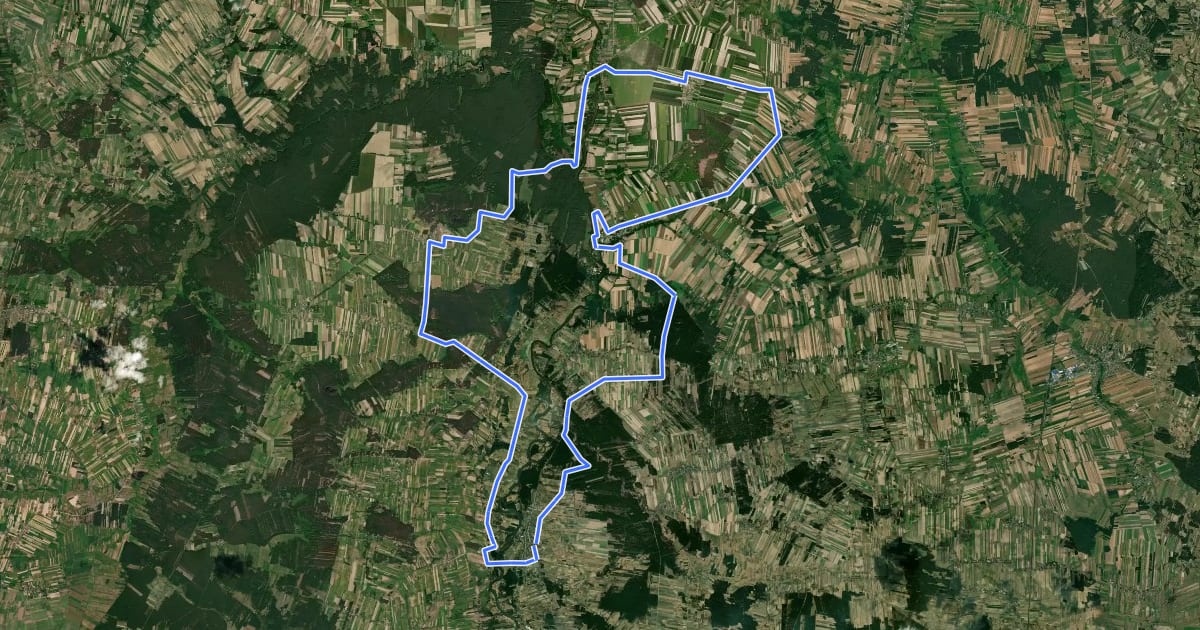 Маршрут Szlak Rowerowy Zielony EWI-3 на спутниковом снимке