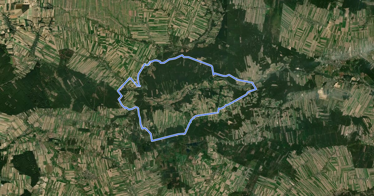 Маршрут Szlak Rowerowy Zjawisk Naturalnych EWI10 на спутниковом снимке
