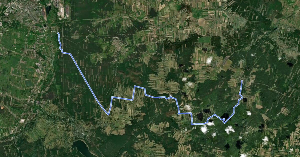 Маршрут Szlak Walk 7 Dywizji Piechoty - wrzesień 1939r. на спутниковом снимке