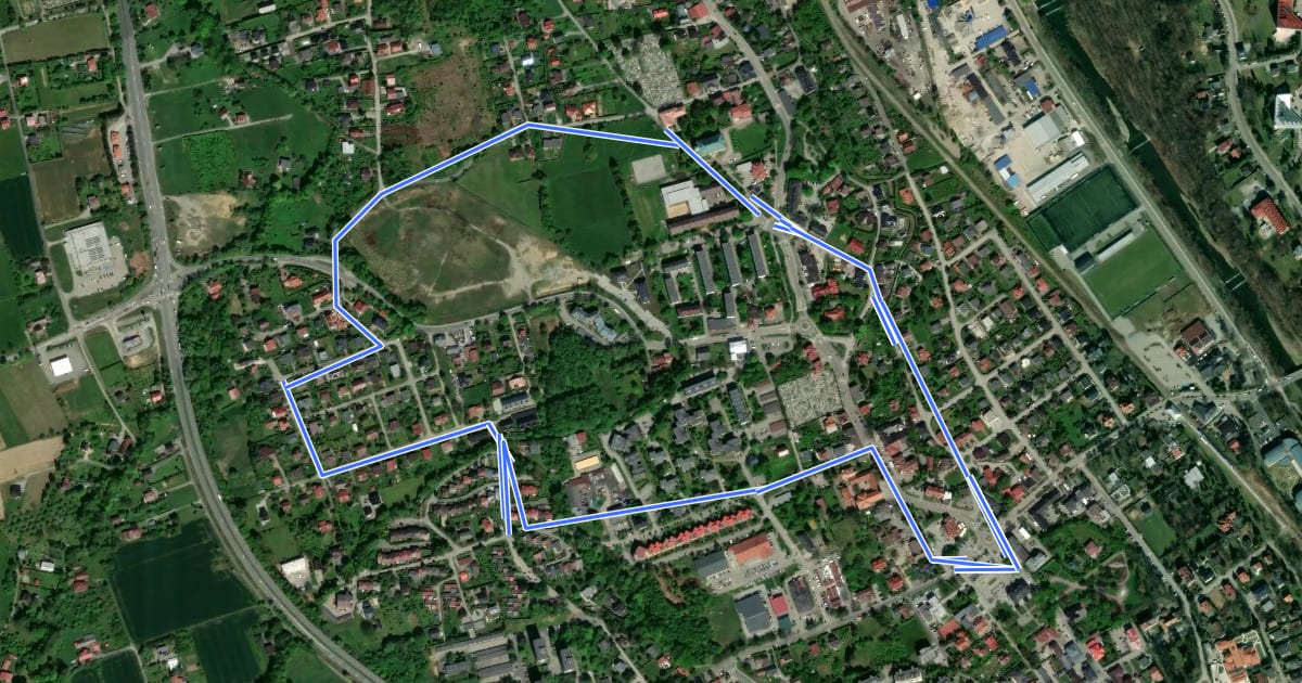 Маршрут Szlak Zabytkowy на спутниковом снимке