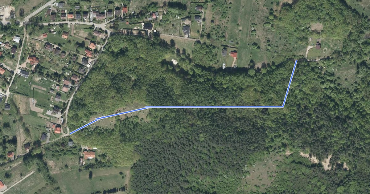 Маршрут Szlaki Lasów Miejskich Krakowa - Uroczysko Korwadza - dojściówka на спутниковом снимке