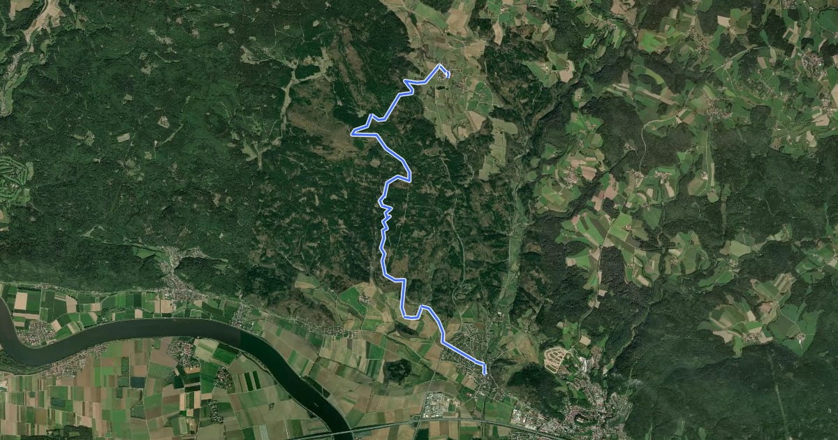Маршрут T 9 Frauenzell - Ursbrunn - Kruckenberg на спутниковом снимке