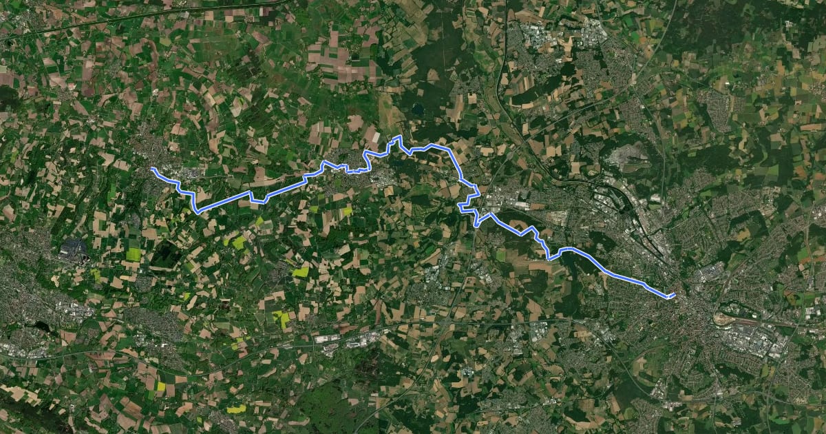 Маршрут Töddenweg Etappe 1 на спутниковом снимке