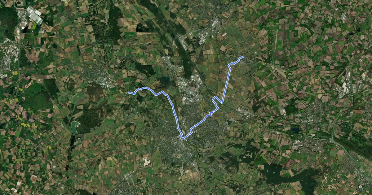 Маршрут Töddenweg Etappe 4 на спутниковом снимке