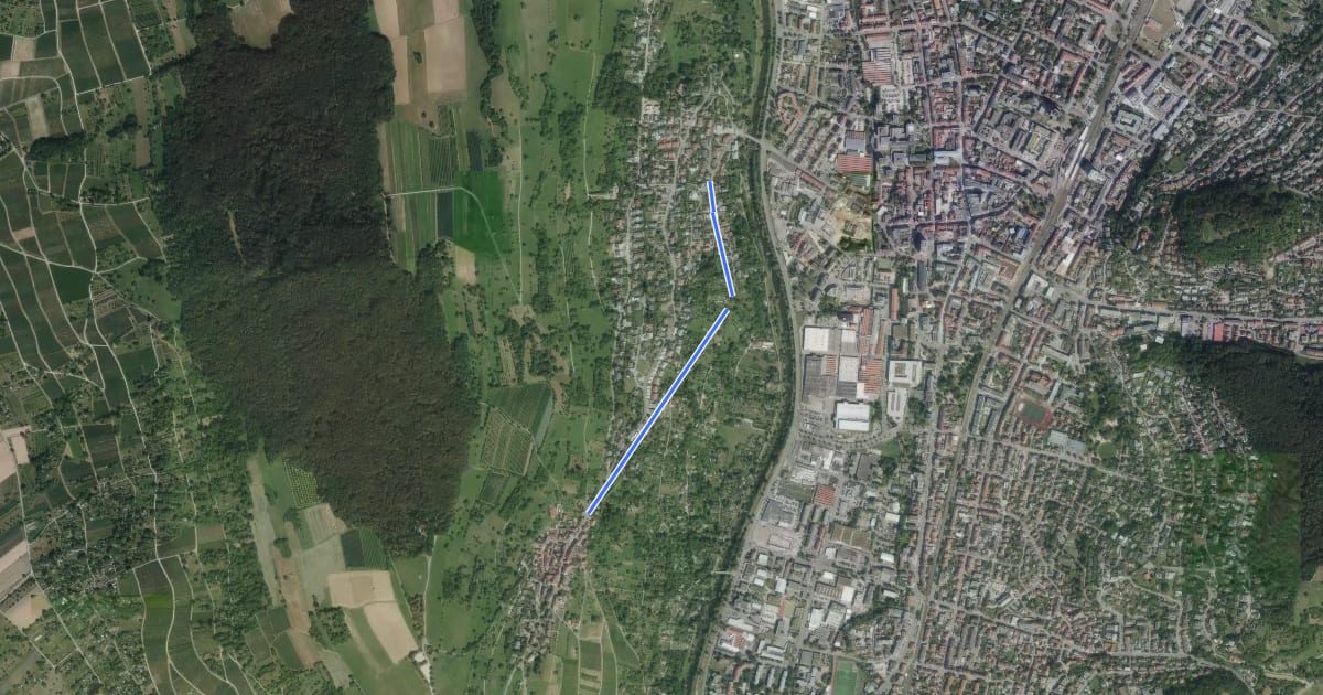 Маршрут Tüllingen Hornbrunnenweg - Wiesenbrücke Tüllingen на спутниковом снимке