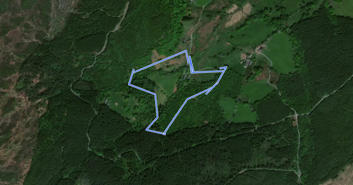 Маршрут Tŷ Mawr Wybrnant and Cwm Wybrnant walk, Ysbyty на спутниковом снимке